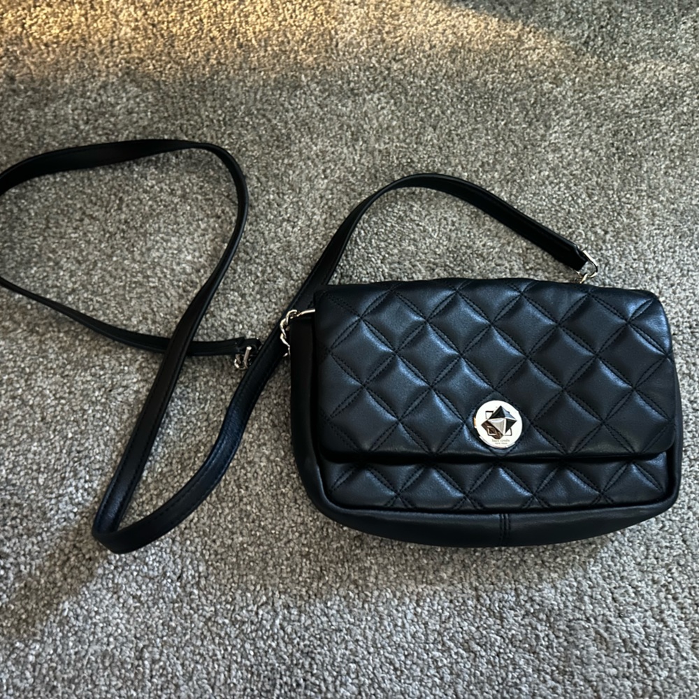 Kate Spade Black Quilted Crossbody bag!
